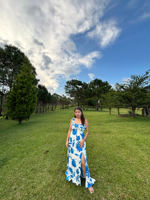 Women floral print maxi dress